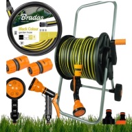 ZESTAW WĄŻ Z WÓZKIEM I BĘBNEM ZWIJACZ PODLEWANIE ZRASZANIE DO OGRODU MOCNY