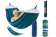 Hamak z drążkiem Iso Trade wielokolorowy 150 kg 260 x 160 na taras i balkon