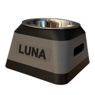 Miska dla psa / kota z imieniem 3D / personalizowana / grawer - L - szary