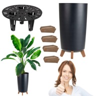 ZESTAW 2 SZT. DONICZKA DONICA OGRODOWA DOMOWA WYSOKA ANTRACYT NA NÓŻKACH