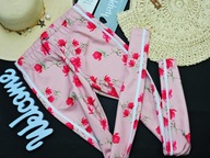 WOW - spodnie rurki kwiaty , lampasy r 164