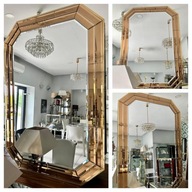 Lustro Schoninger kryształowe art Deco złote poziomo pionowe 1980