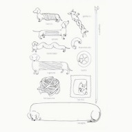 „Dog Pasta” – Humorystyczny Plakat z Jamnikami i Kształtami Makaronów