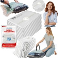 Worki próżniowe na ubrania, odzież i pościel – zestaw 12 sztuk, 4 rozmiary