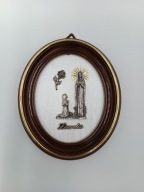 Matka Boża z Lourdes - obrazek przestrzenny 16cm - vintage kolekcjonerski