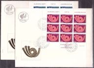 Jugosławia CEPT Europa koperty FDC 1973
