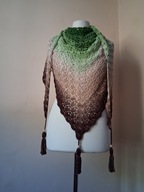 Chusta ręcznie robiona na szydełku, szer. 210cm x wys.110cm,bawełna, K2