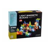 Magnetyczny tor kulowy 75 el | klocki konstrukcyjne 3D LED świecące