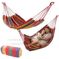 HAMAK OGRODOWY DWUOSOBOWY DUŻY HUŚTAWKA TURYSTYCZNY MOCNY 200KG XXL + LINKI