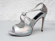 Tęczowo srebrne sandały "Rock&Rags" roz 41