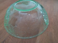 Piękna stara misa na owoce, mocne szkło uranowe 20,5cm (A160)