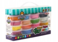 Magiczna Plastelina Masa Super Clay PIANKOLINA ZESTAW 24 SZTUK + AKCESORIA