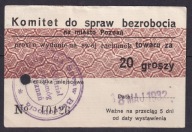 Poznań, Komitet do Spraw Bezrobocie, cegiełka 20 gr, 1932