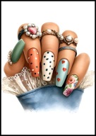 A2 PLAKAT DO SALONU MANICURE URODY, PLAKAT DLA KOSMETYCZKI PAZNOKCIE LAKIER