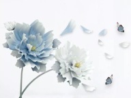 NAKLEJKI NA ŚCIANĘ - 3D KWIATY LOTOSU I MOTYLE