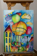 Sylwia Gromacka Staśko " Odlot", akryl na płótnie 50 x 60