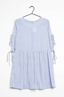 M A N G O sukienka paski błękitna babydoll marynarska kombinezon kokardki