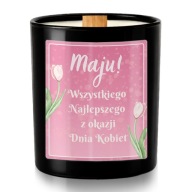 Personalizowana Świeczka Na Dzień Kobiet Prezent Świeca Sojowa Twój Napis