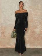 Elegancka czarna sukienka maxi Shein – rozmiar S (36)