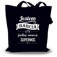 Torba eko bawełniana zakupy prezent dzień BABCI czarna