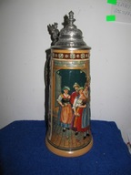 Stary 1L Ceramiczny Kufel Karczmiakok 33 cm ok,1900r -XXL