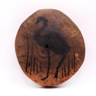 DREWNIANA RĘCZNIE WYPALANA PODKŁADKA POD KUBEK “FLAMING" HANDMADE