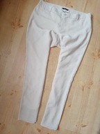 Bonita spodnie materiałowe kremowe proste 46