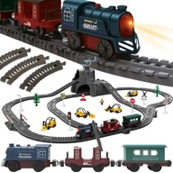 INTERAKTYWNA KOLEJKA RETRO LOKOMOTYWA ELEKTRYCZNA DLA DZIECI DO ZABAWY