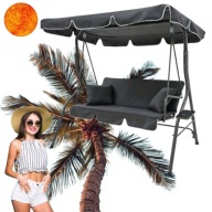 HUŚTAWKA OGRODOWA METALOWA 3 OSOBOWA ROZKŁADANA + DASZEK MATERAC PODUSZKI