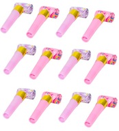 GWIZDKI ROZWIJANE TRĄBKI KWIATKI 12 SZT. URODZINOWE IMPREZOWE