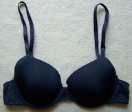 BIUSTONOSZ DAMSKI KORONKA PUSH UP NAVY 70B