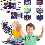 TABLICA MANIPULACYJNA SENSORYCZNA DLA DZIECI MIĘKKA EDUKACYJNA MONTESSORI