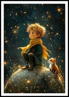 A2 OBRAZ PLAKAT MAŁY KSIĄŻĘ A. DE SAINT-EXUPERY MAŁY KSIĄŻĘ LISEK PLANETA