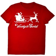 Koszulka świąteczna czarna WESOŁYCH ŚWIĄT z reniferem L