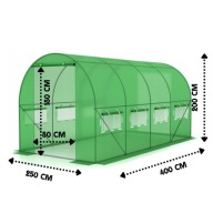 Tunel foliowy 400 x 250 cm 10 m² zielony