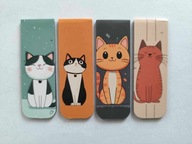 Zakładki magnetyczne do książki Dwustronne Bajkowe Kotki Cats 4 sztuki