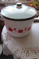 DUŻY GARNEK EMALIA Z POKRYWA