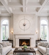 Minimalistyczny zegar ścienny metalowy średnica 60x40