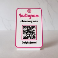 Stojak z kodem QR Obserwuj nas na Instagram tabliczka druk 3D