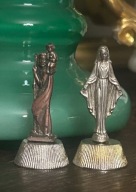 MATKA BOSKA ŚW. KRZYSZTOF FIGURKA VINTAGE MOSIĄDZ - 2 SZT