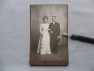 KATOWICE KATTOWITZ SCHOLZ PARA MŁODA KAPELUSZ FOTO TEKTURKA przedw.- 3