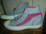 BUTY-TRAMPKI-CONVERSE ALL STAR-R38-WKŁ-24,5-SKÓRA NAT -JAK NOWE