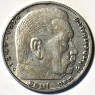 Niemcy, III Rzesza. 2 marki Hindenburg 1937 D - Srebro