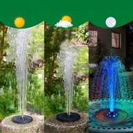 FONTANNA OGRODOWA SOLARNA Z AKUMULATOREM PODŚWIETLANA LED POMPA WODY OCZKO