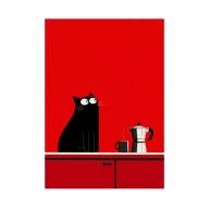 Plakat „Coffee Cat” – Nowoczesny Plakat Ilustracyjny