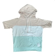 Bluza damska sportowa z kapturem S biała różowa turkusowa