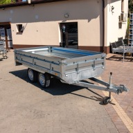 Przyczepka Samochodowa ZASŁAW 300x150 TANDEM 2osie, 4 BURTY OTWIERANE, LED