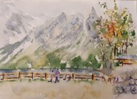 Akwarela Obraz Pejzaż Tatry Nad Morskim Okiem