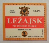 STARA ETYKIETA PIWO EKSPORTOWE SPECJALNE BROWAR LEŻAJSK
