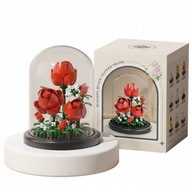 ZESTAW KLOCKÓW KONSTRUKCYJNYCH RÓŻA W KLOSZU IDEALNY PREZENT NA WALENTYNKI